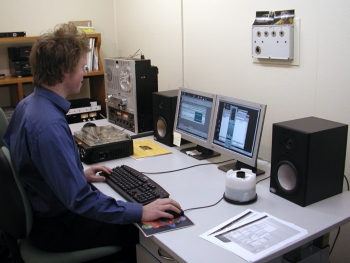 Paradisec's Audio Engineer, Frank Davey at work