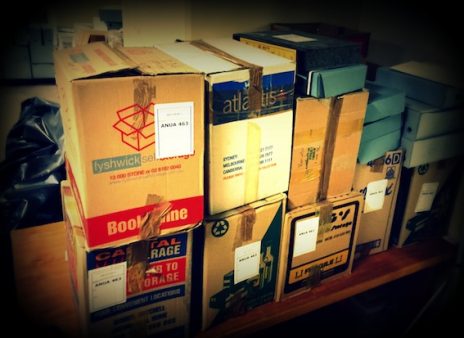 boxes of archive materials